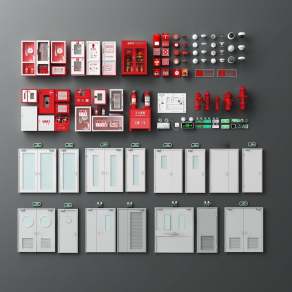 现代消防门3D模型下载